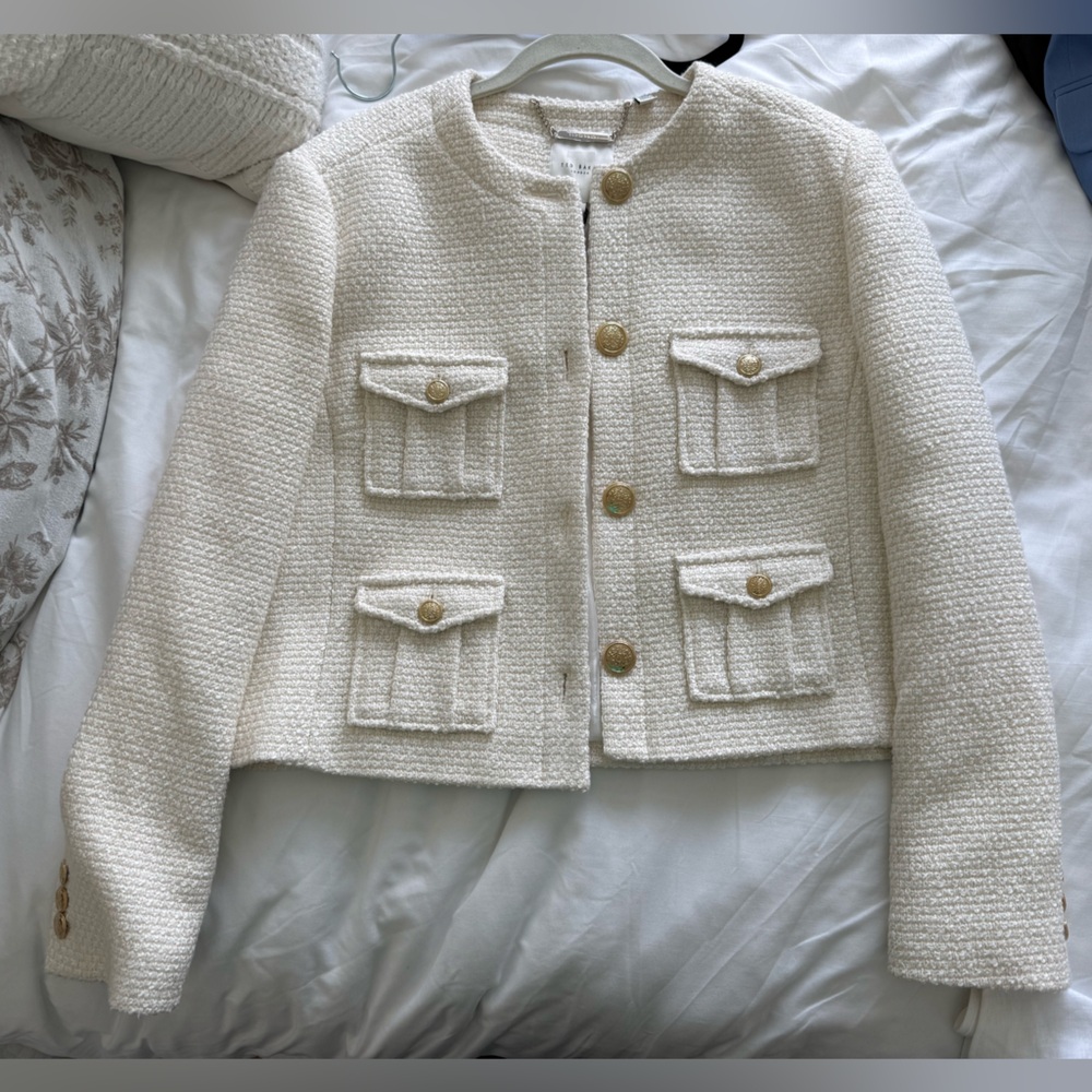 Ted Baker Cream Textured Jacket NWT